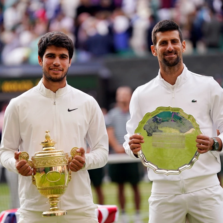 Imagen relacionada de final wimbledon djokovic alcaraz