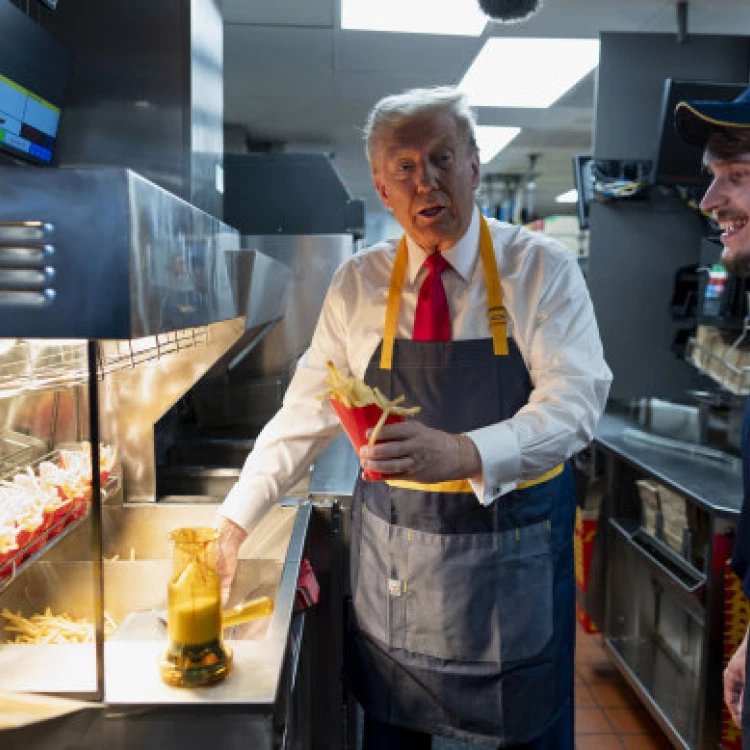 Imagen relacionada de trump mcdonalds campana 2023