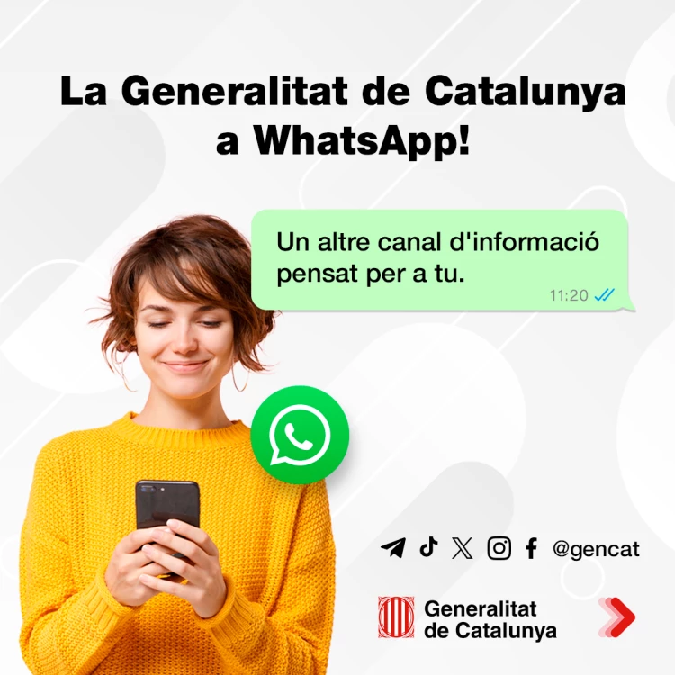 Imagen relacionada de generalitat cataluna canal difusion whatsapp