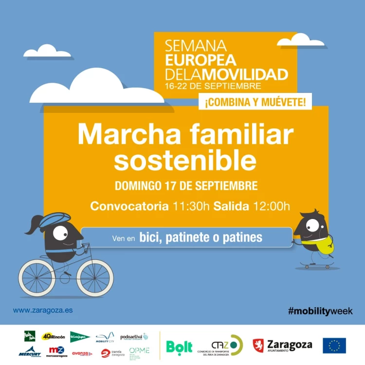 Imagen relacionada de disfruta de zaragoza en bici o a pie durante la semana europea de la movilidad