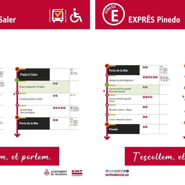 Imagen relacionada de emt valencia prolonga servicio lineas expres pinedo saler