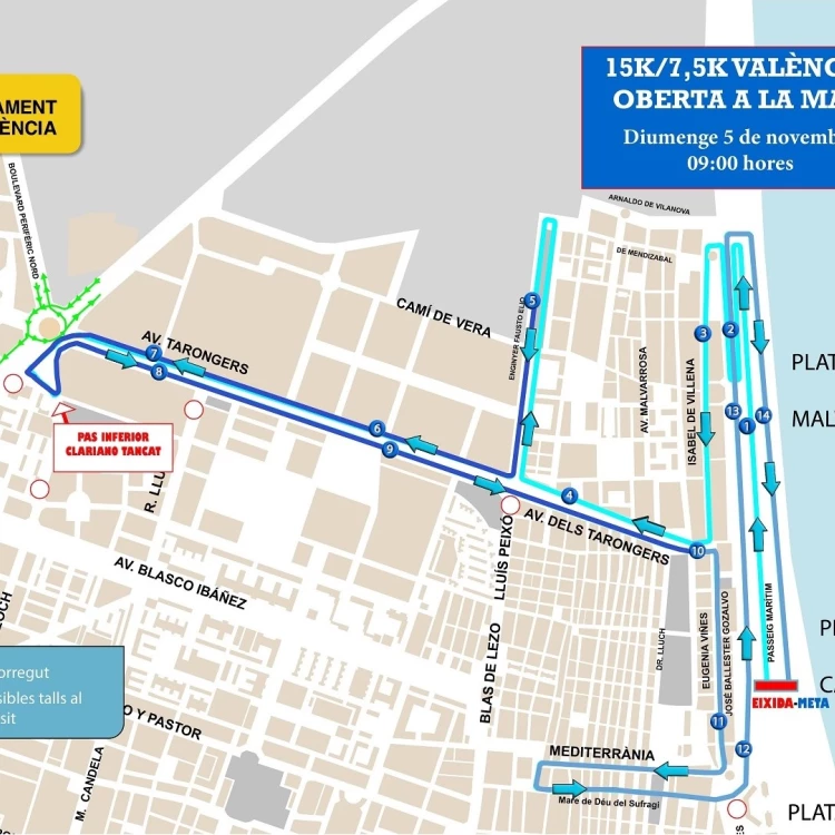 Imagen relacionada de carrera 15k 75k alteraciones trafico transporte valencia