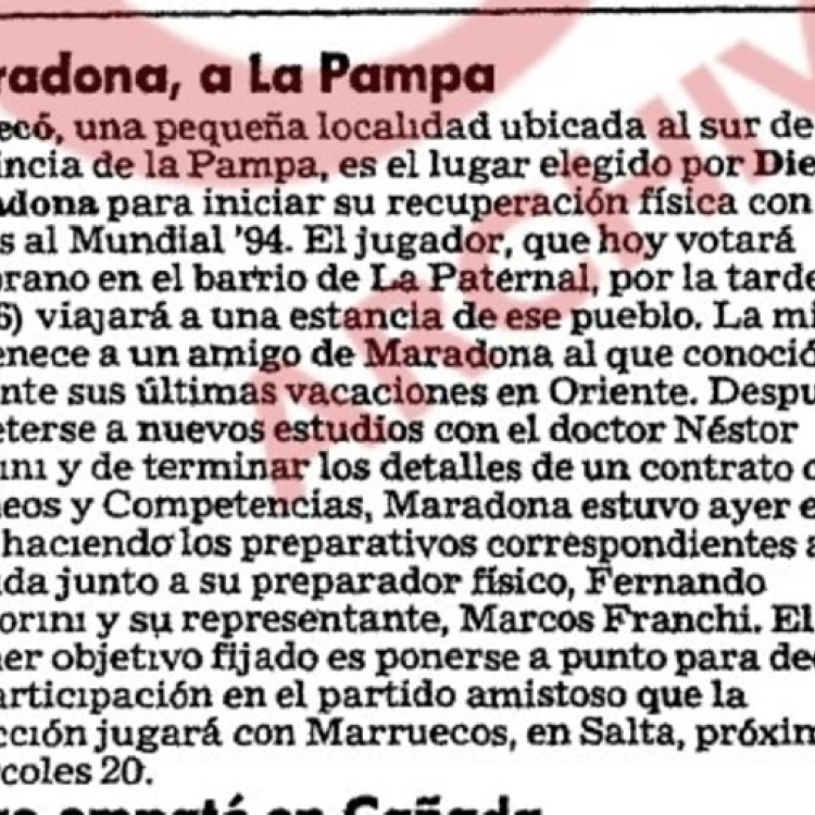 Imagen relacionada de diez dias en la pampa el hito de maradona antes del mundial de estados unidos