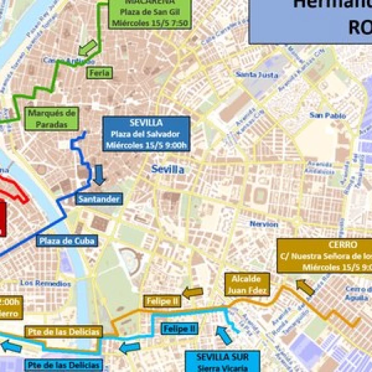 Imagen relacionada de dispositivo trafico salidas hermandades rocio sevilla